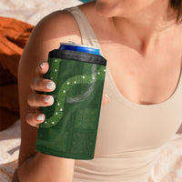 Hawaiian Quilt 4 in 1 Can Cooler Tumbler Pele Hair Hinahina Lei Green Version