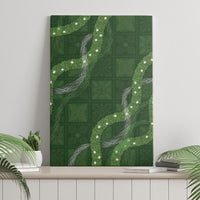 Hawaiian Quilt Canvas Wall Art Pele Hair Hinahina Lei Green Version
