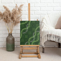 Hawaiian Quilt Canvas Wall Art Pele Hair Hinahina Lei Green Version