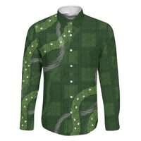 Hawaiian Quilt Family Matching Mermaid Dress and Hawaiian Shirt Pele Hair Hinahina Lei Green Version