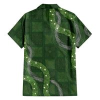 Hawaiian Quilt Hawaiian Shirt Pele Hair Hinahina Lei Green Version