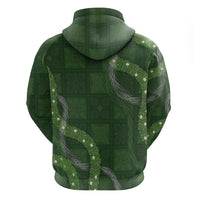 Hawaiian Quilt Hoodie Pele Hair Hinahina Lei Green Version