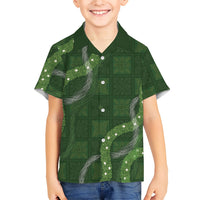Hawaiian Quilt Kid Hawaiian Shirt Pele Hair Hinahina Lei Green Version