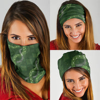 Hawaiian Quilt Neck Gaiter Pele Hair Hinahina Lei Green Version