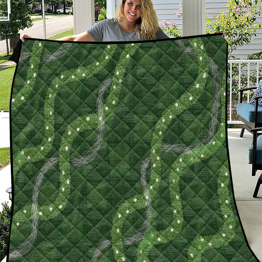 Hawaiian Quilt Quilt Pele Hair Hinahina Lei Green Version