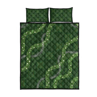 Hawaiian Quilt Quilt Bed Set Pele Hair Hinahina Lei Green Version