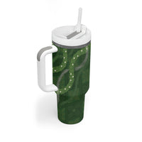 Hawaiian Quilt Tumbler With Handle Pele Hair Hinahina Lei Green Version