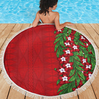 Tonga Language Week Beach Blanket Heilala Floral Red
