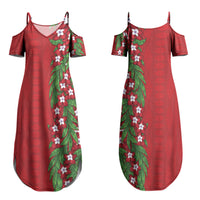 Tonga Language Week Couples Matching Summer Maxi Dress and Long Sleeve Button Shirt Heilala Floral Red