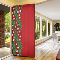 Tonga Language Week Door Cover Heilala Floral Red