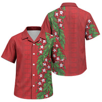 Tonga Language Week Family Matching Long Sleeve Bodycon Dress and Hawaiian Shirt Heilala Floral Red