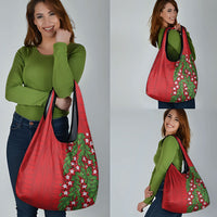 Tonga Language Week Grocery Bag Heilala Floral Red
