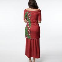 Tonga Language Week Puletasi Heilala Floral Red