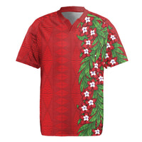 Tonga Language Week Rugby Jersey Heilala Floral Red
