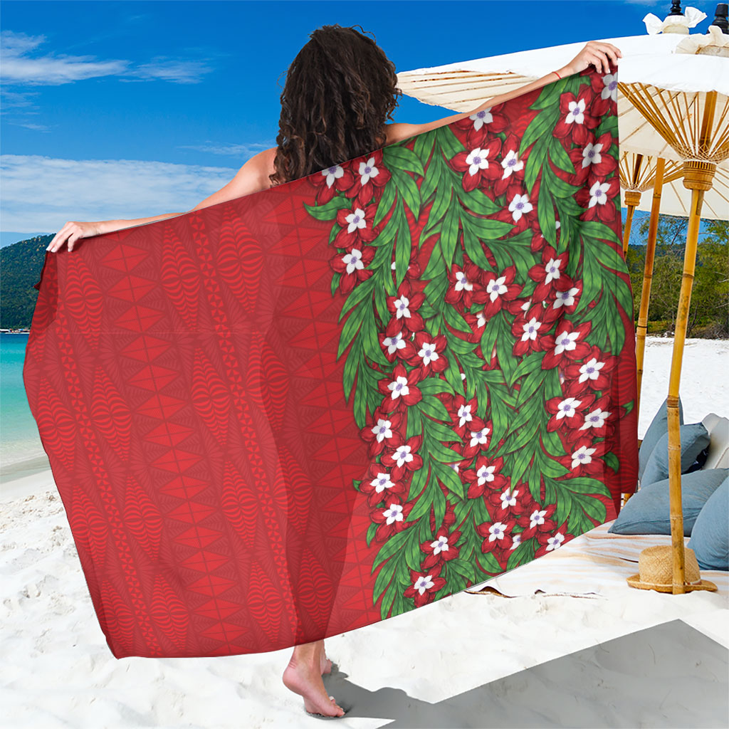 Tonga Language Week Sarong Heilala Floral Red