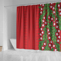 Tonga Language Week Shower Curtain Heilala Floral Red