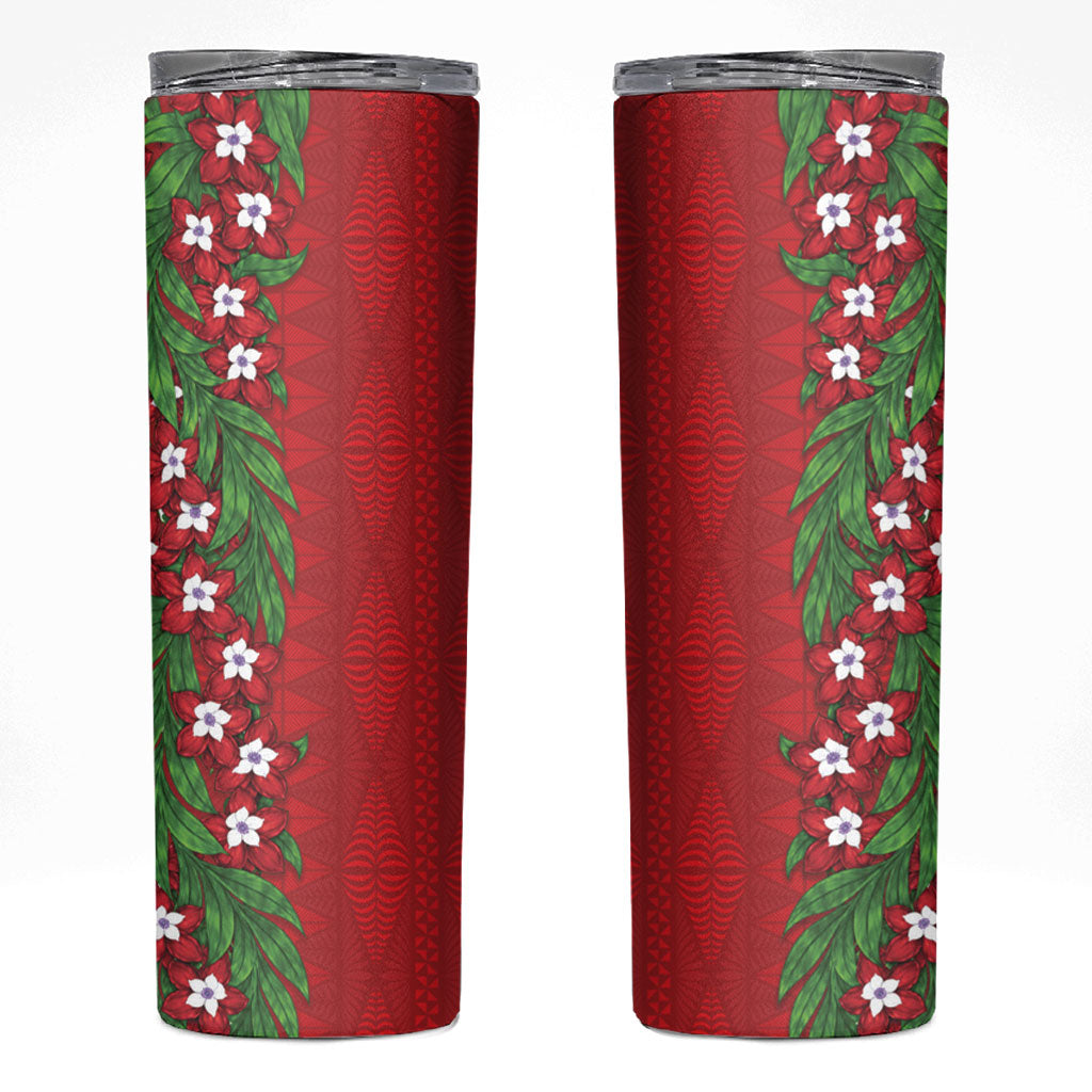 Tonga Language Week Skinny Tumbler Heilala Floral Red