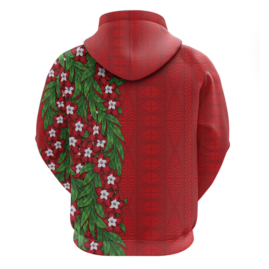 Tonga Language Week Zip Hoodie Heilala Floral Red