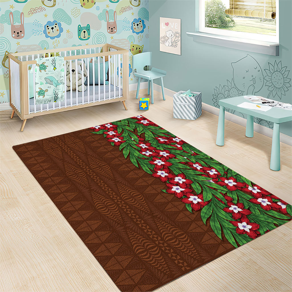 Tonga Language Week Area Rug Heilala Floral Brown