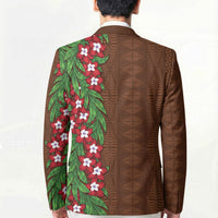 Tonga Language Week Blazer Heilala Floral Brown