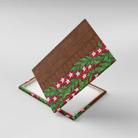 Tonga Language Week Canvas Wall Art Heilala Floral Brown