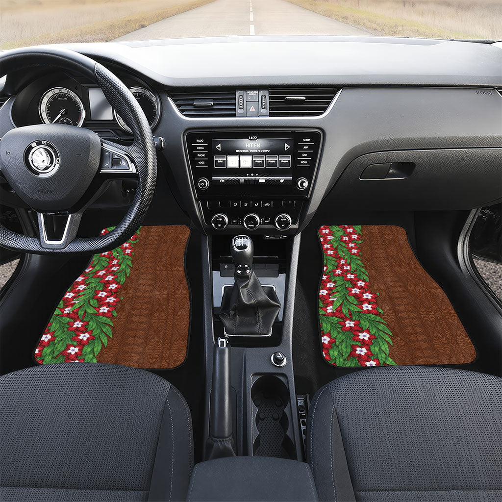 Tonga Language Week Car Mats Heilala Floral Brown