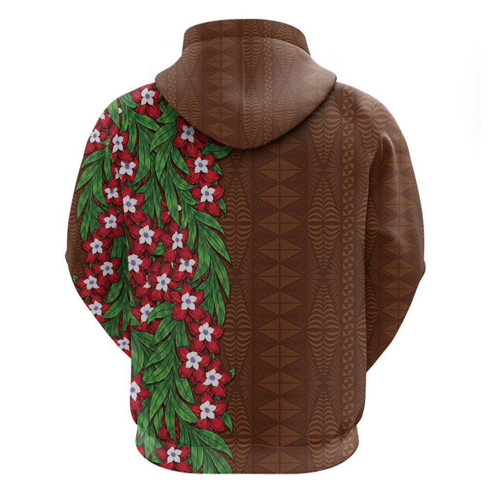 Tonga Language Week Hoodie Heilala Floral Brown