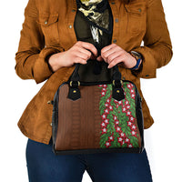 Tonga Language Week Shoulder Handbag Heilala Floral Brown
