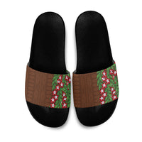Tonga Language Week Slide Sandals Heilala Floral Brown