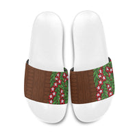 Tonga Language Week Slide Sandals Heilala Floral Brown