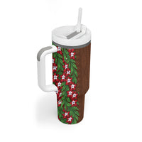 Tonga Language Week Tumbler With Handle Heilala Floral Brown