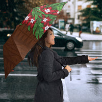 Tonga Language Week Umbrella Heilala Floral Brown