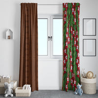 Tonga Language Week Window Curtain Heilala Floral Brown