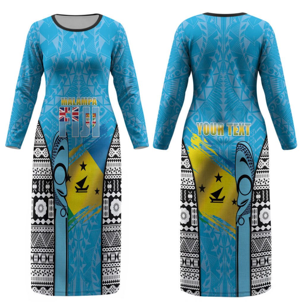 Personalised Malampa Fiji Day 2026 Couples Matching Long Sleeve Bodycon Dress and Hawaiian Shirt Unique Style