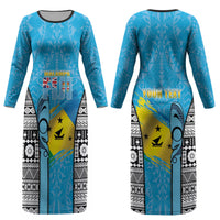 Personalised Malampa Fiji Day 2026 Couples Matching Long Sleeve Bodycon Dress and Hawaiian Shirt Unique Style