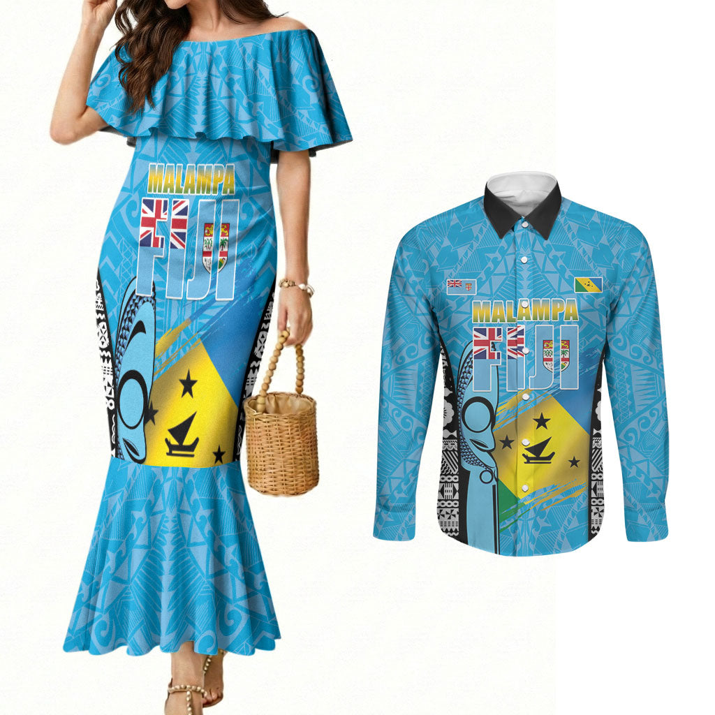 Personalised Malampa Fiji Day 2026 Couples Matching Mermaid Dress and Long Sleeve Button Shirt Unique Style