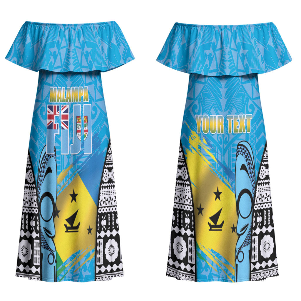 Personalised Malampa Fiji Day 2026 Couples Matching Off Shoulder Maxi Dress and Hawaiian Shirt Unique Style