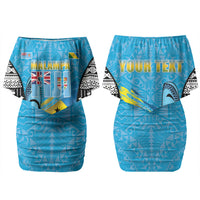 Personalised Malampa Fiji Day 2026 Couples Matching Off Shoulder Short Dress and Long Sleeve Button Shirt Unique Style