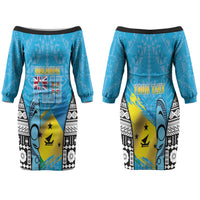 Personalised Malampa Fiji Day 2026 Couples Matching Off The Shoulder Long Sleeve Dress and Long Sleeve Button Shirt Unique Style