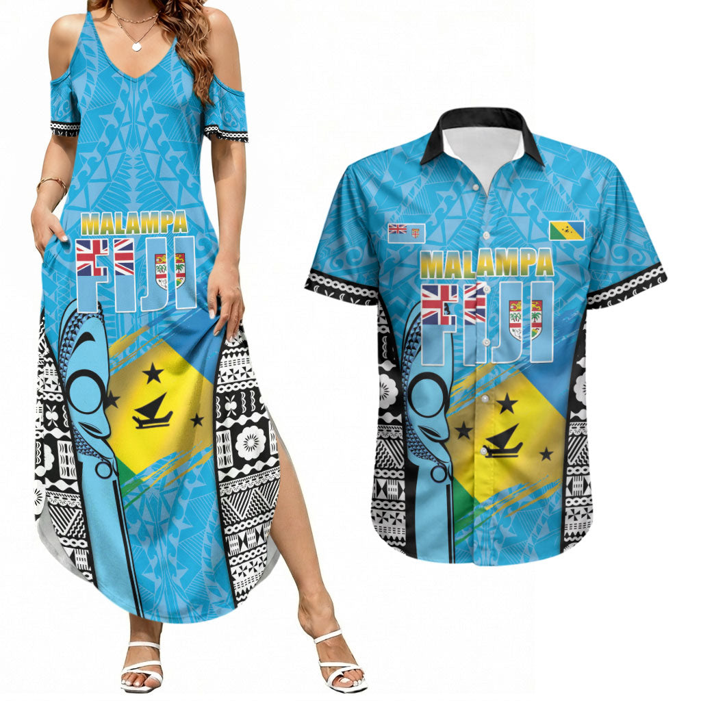 Personalised Malampa Fiji Day 2026 Couples Matching Summer Maxi Dress and Hawaiian Shirt Unique Style