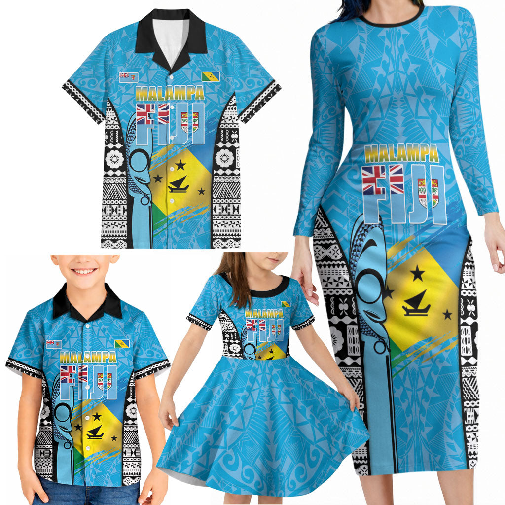 Personalised Malampa Fiji Day 2026 Family Matching Long Sleeve Bodycon Dress and Hawaiian Shirt Unique Style