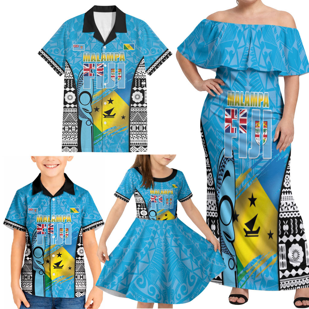 Personalised Malampa Fiji Day 2026 Family Matching Off Shoulder Maxi Dress and Hawaiian Shirt Unique Style