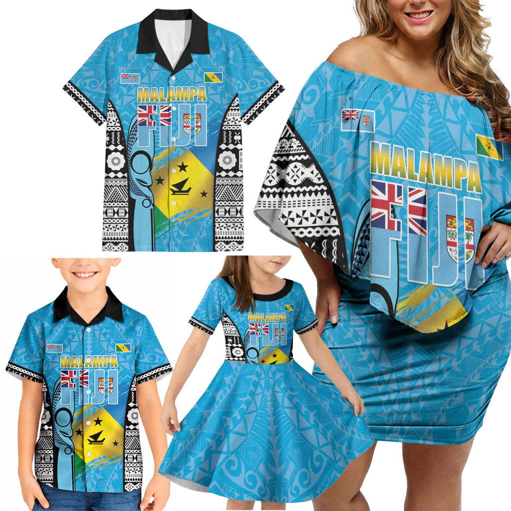 Personalised Malampa Fiji Day 2026 Family Matching Off Shoulder Short Dress and Hawaiian Shirt Unique Style