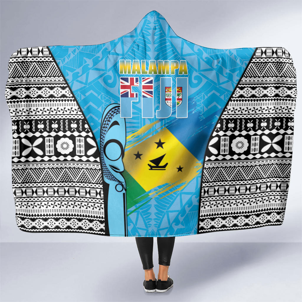 Malampa Fiji Day 2026 Hooded Blanket Unique Style LT05 One Size Blue - Polynesian Pride