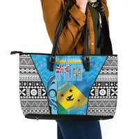 Malampa Fiji Day 2026 Leather Tote Bag Unique Style LT05 - Polynesian Pride