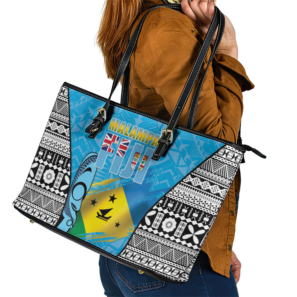 Malampa Fiji Day 2026 Leather Tote Bag Unique Style LT05 - Polynesian Pride