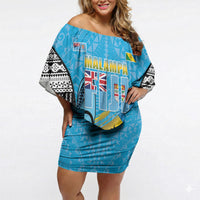Personalised Malampa Fiji Day 2026 Off Shoulder Short Dress Unique Style
