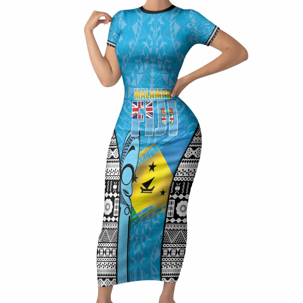 Personalised Malampa Fiji Day 2026 Short Sleeve Bodycon Dress Unique Style