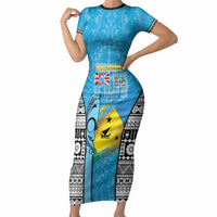 Personalised Malampa Fiji Day 2026 Short Sleeve Bodycon Dress Unique Style