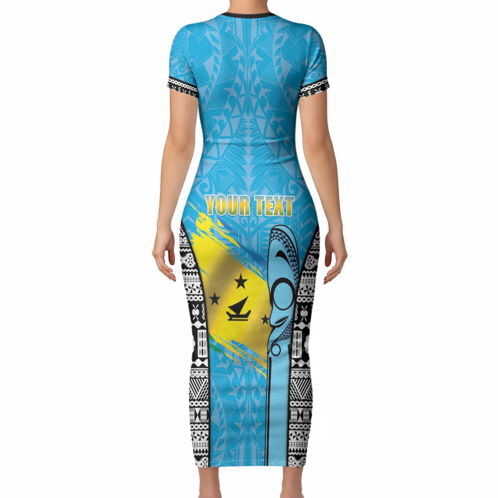 Personalised Malampa Fiji Day 2026 Short Sleeve Bodycon Dress Unique Style